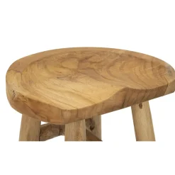 Tabouret Bas Natura 13, Marron, Bois, 40x32x42 cm, Seven Design