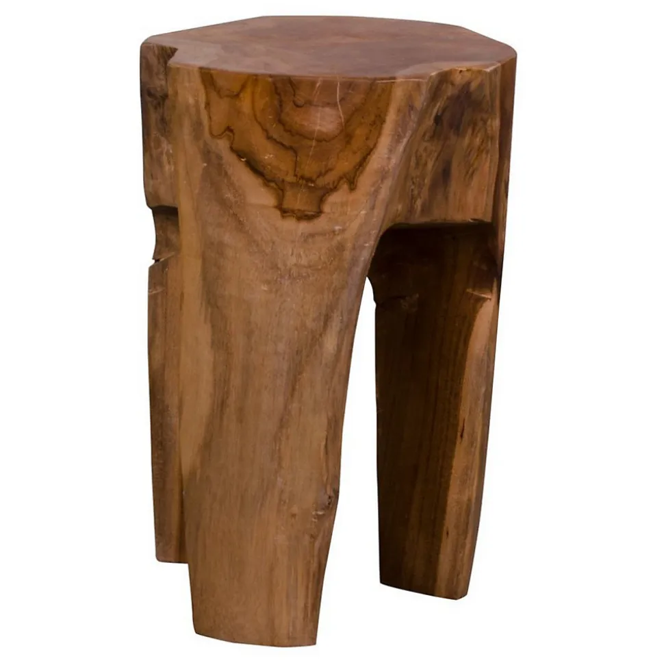 Tabouret Bas Rose, Marron, Bois, 26x26x40 cm, Seven Design