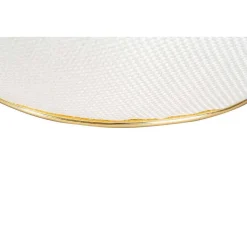 Tabouret Carré "Contessa" 60cm Ivoire & Or