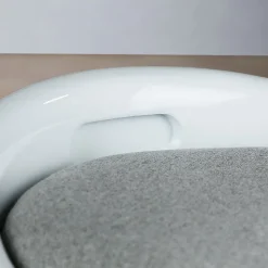 Tabouret coffre de rangement DANIEL, en plastique - Blanc et gris