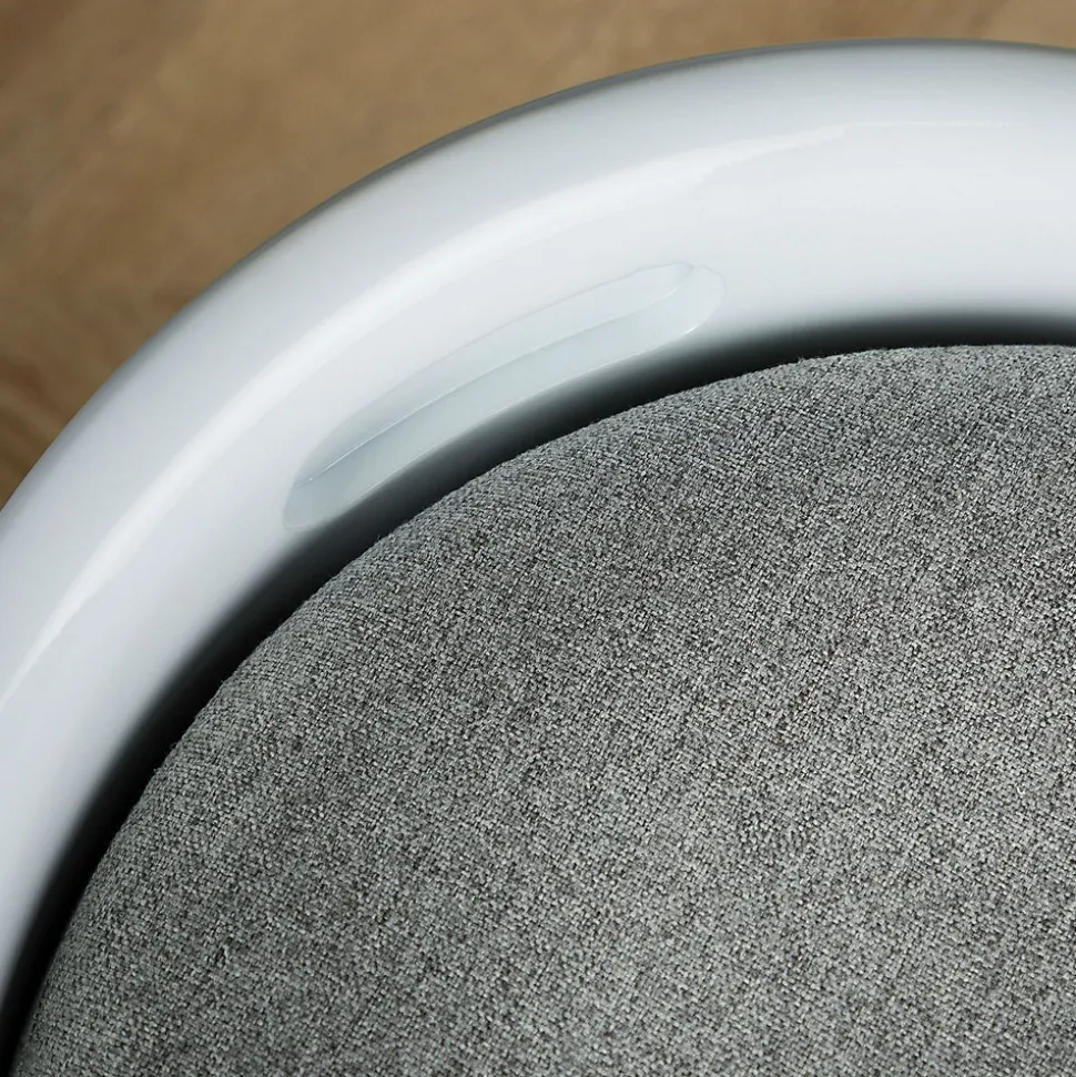 Tabouret coffre de rangement DANIEL, en plastique - Blanc et gris