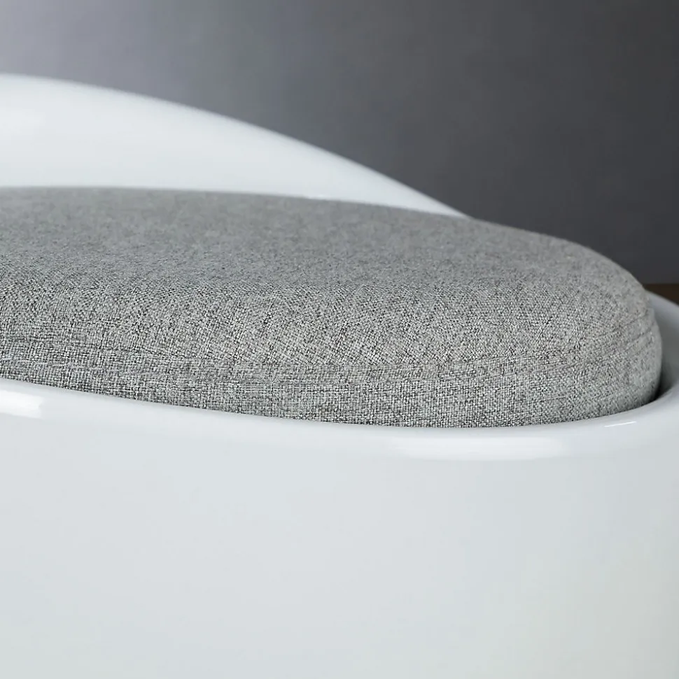 Tabouret coffre de rangement DANIEL, en plastique - Blanc et gris
