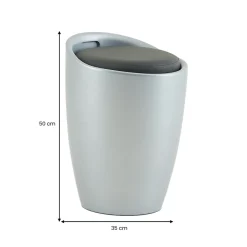 Tabouret coffre de rangement DANIEL, gris