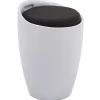 Tabouret coffre de rangement DANIEL, blanc/noir