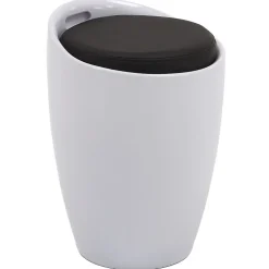 Tabouret coffre de rangement DANIEL, blanc/noir