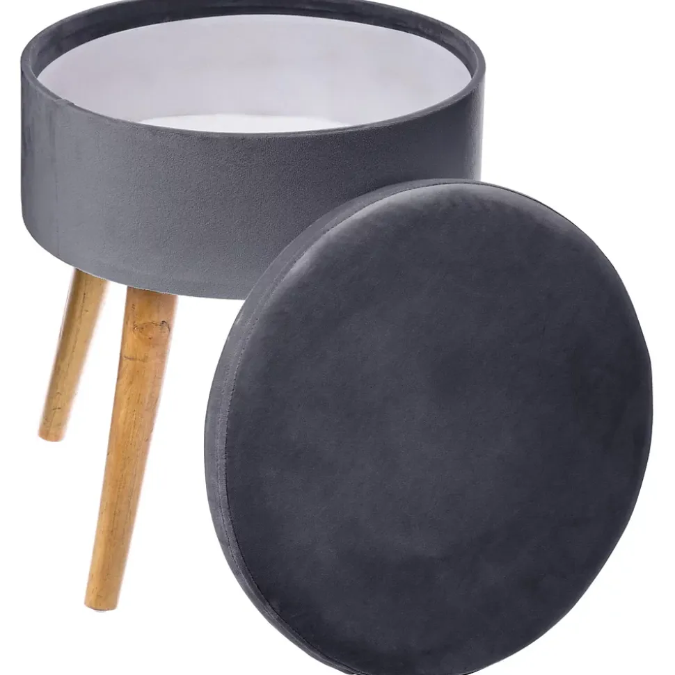 Tabouret coffre en velours Tess - H. 44 cm