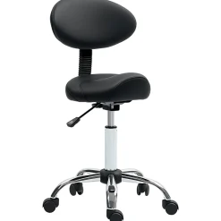 Tabouret de massage ergonomique dossier enveloppant - hauteur réglable, pivotant - piètement acier synthétique noir