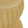 Tabouret de table en céramique jaune et blanc