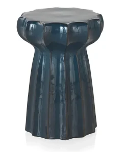 Tabouret de table en céramique bleu et blanc