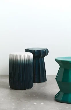 Tabouret de table en céramique vert