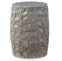 Tabouret de table en céramique bleu-gris