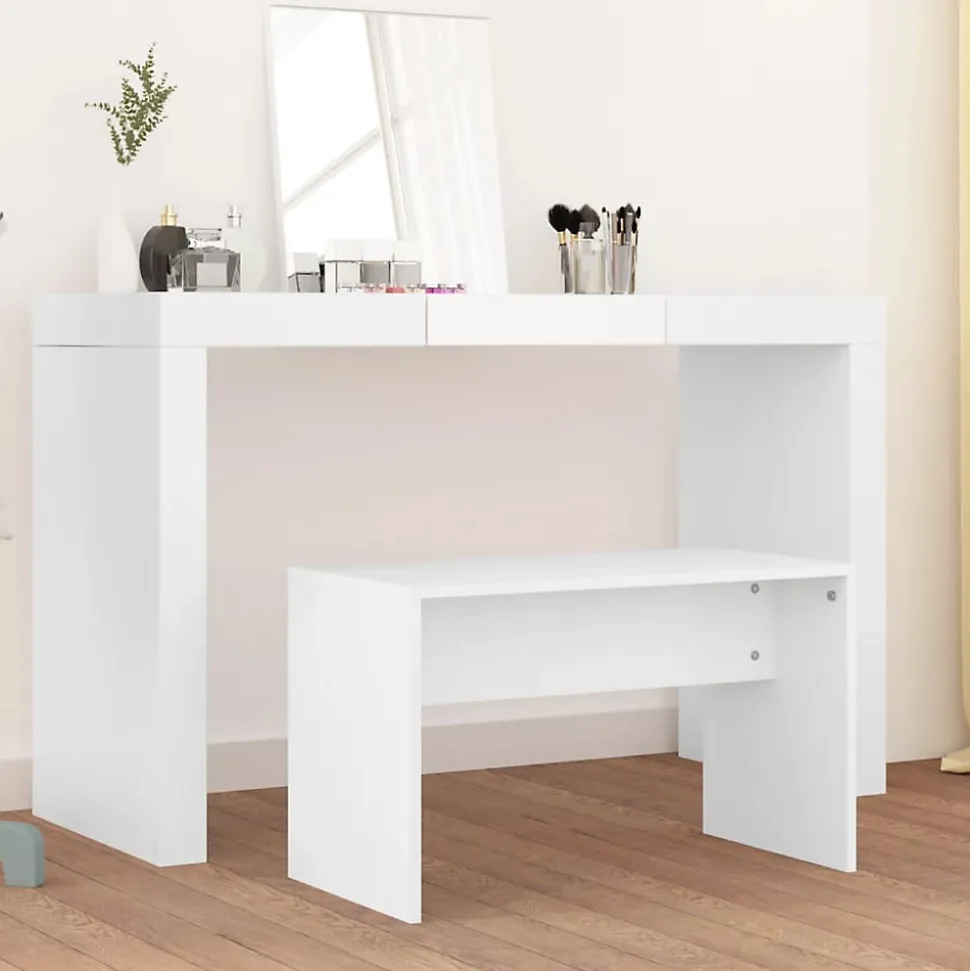 Tabouret de toilette Blanc 70x35x45 cm Bois d'ingénierie vidaXL