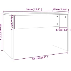 Tabouret de toilette Noir 70x35x45 cm Bois d'ingénierie vidaXL