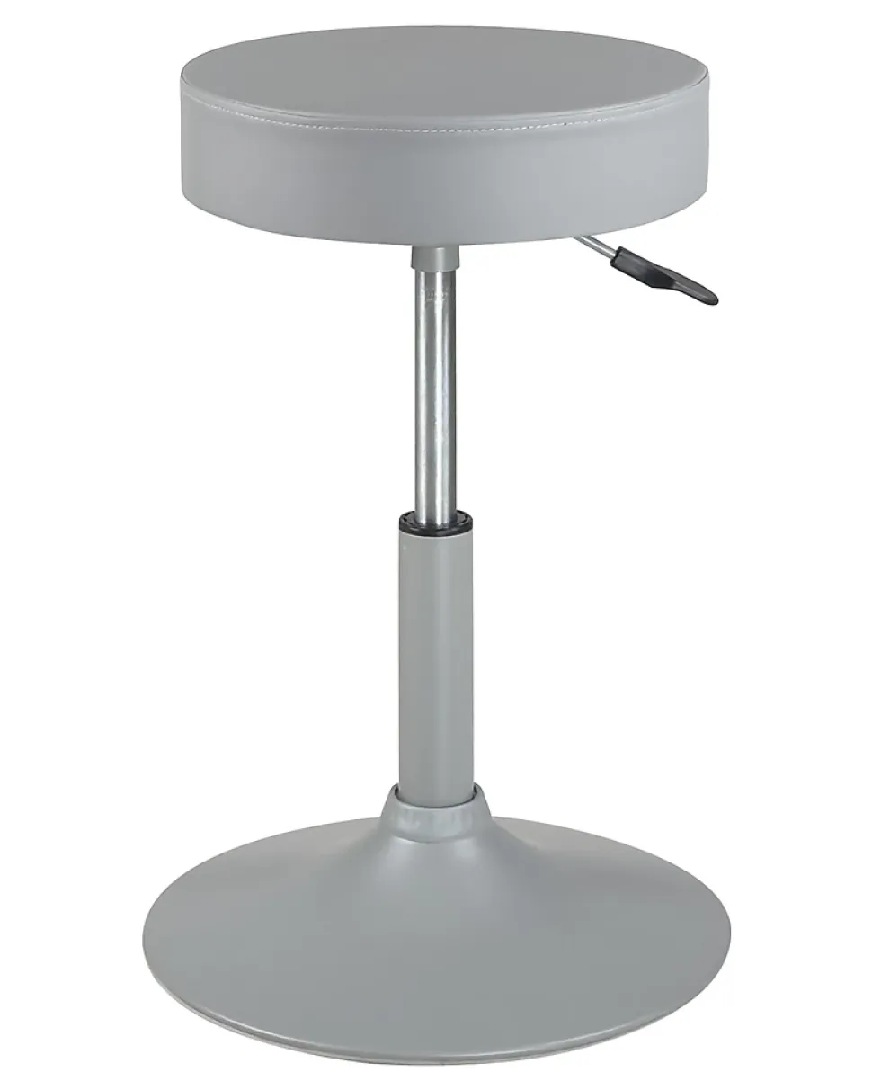 Tabouret de travail simili cuir rond rembourré , pivotant, hauteur réglable YU (gris)