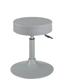 Tabouret de travail simili cuir rond rembourré , pivotant, hauteur réglable YU (gris)