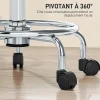 Tabouret de travail sur roulettes avec repose-pieds - tabouret médical hauteur réglable 50-66 cm pivotant - noir