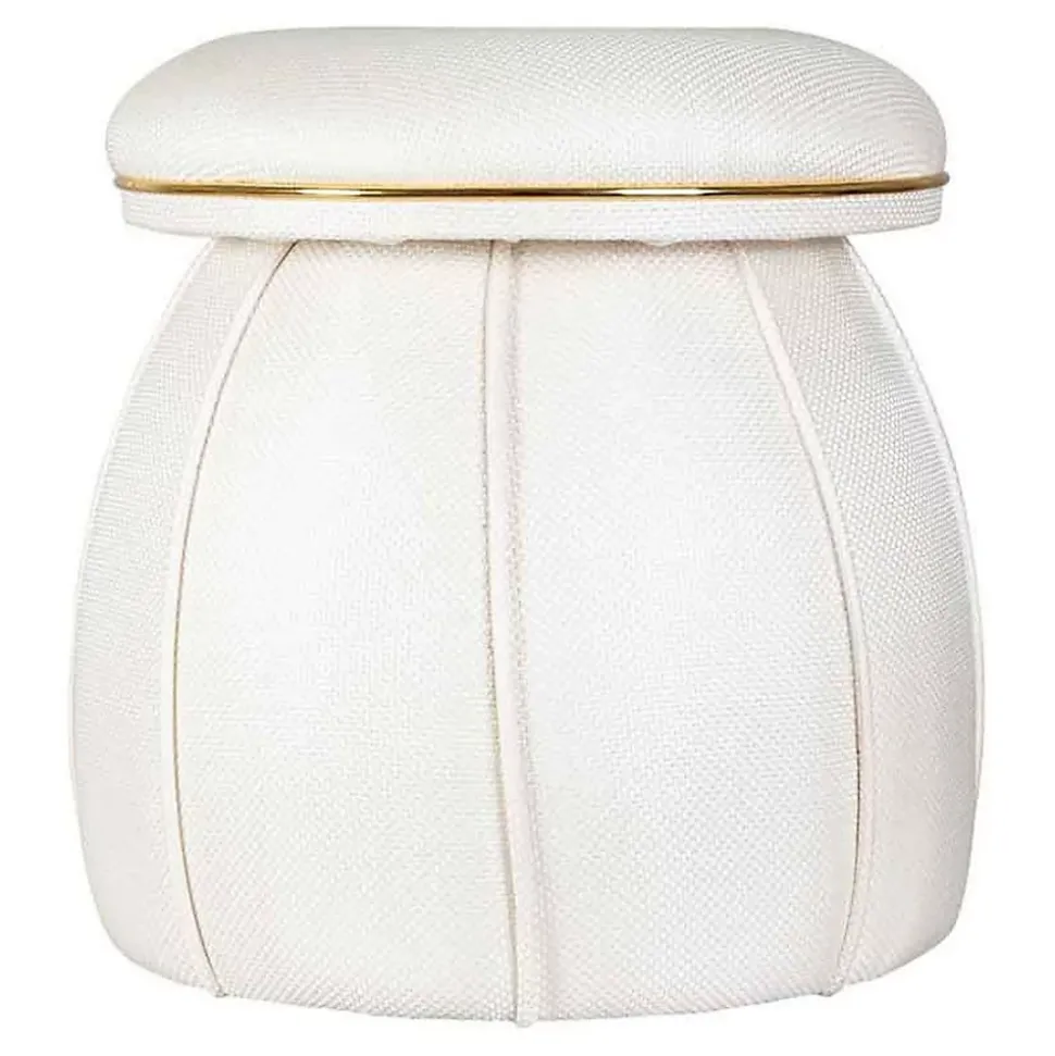 Tabouret Design "Corin" 55cm Ivoire & Or