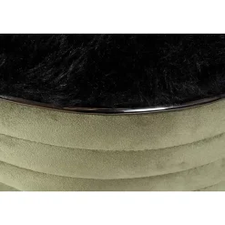 Tabouret Design en Tissu "Doric" 50cm Vert & Gris