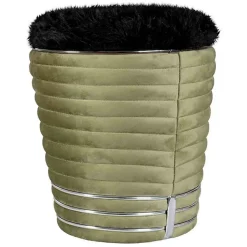 Tabouret Design en Tissu "Doric" 50cm Vert & Gris