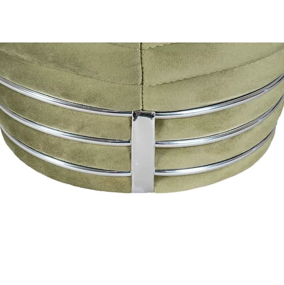 Tabouret Design en Tissu "Doric" 50cm Vert & Gris
