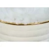 Tabouret Design en Tissu "Doric" 50cm Ivoire & Or