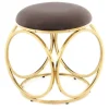 Tabouret Design "Whitney" 45cm Taupe & Or