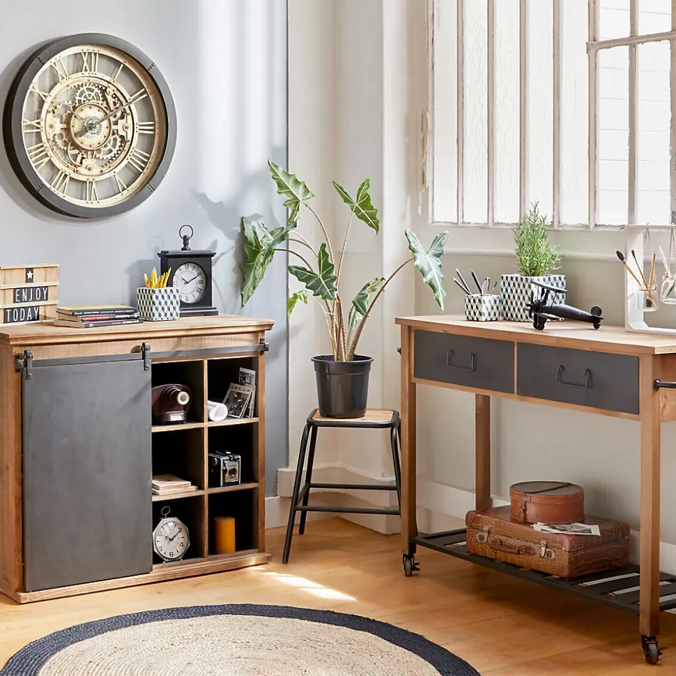 Tabouret Edena - métal & bois d'acacia - Atmosphera