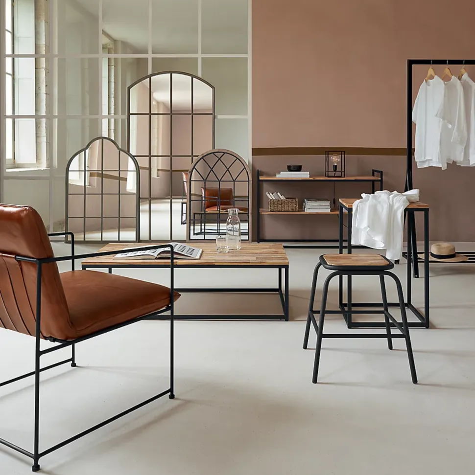 Tabouret Edena - métal & bois d'acacia - Atmosphera