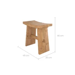 Tabouret en bois de teck recyclé - Eka