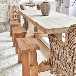 Tabouret en bois de teck recyclé - Eka