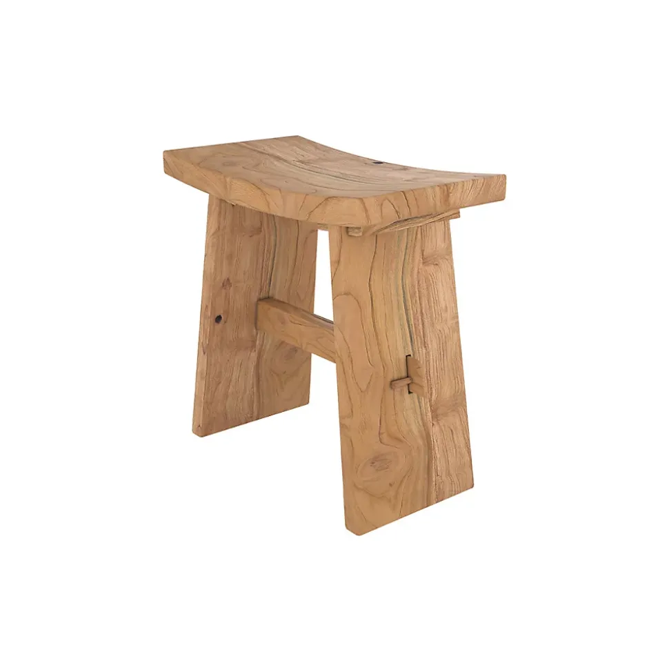 Tabouret en bois de teck recyclé - Eka