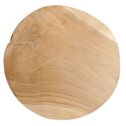 Tabouret en bois de teck plateau rond et piètement racine - DAPHNE 02