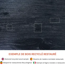 Tabouret en bois de teck recyclé peint en noir - Eka