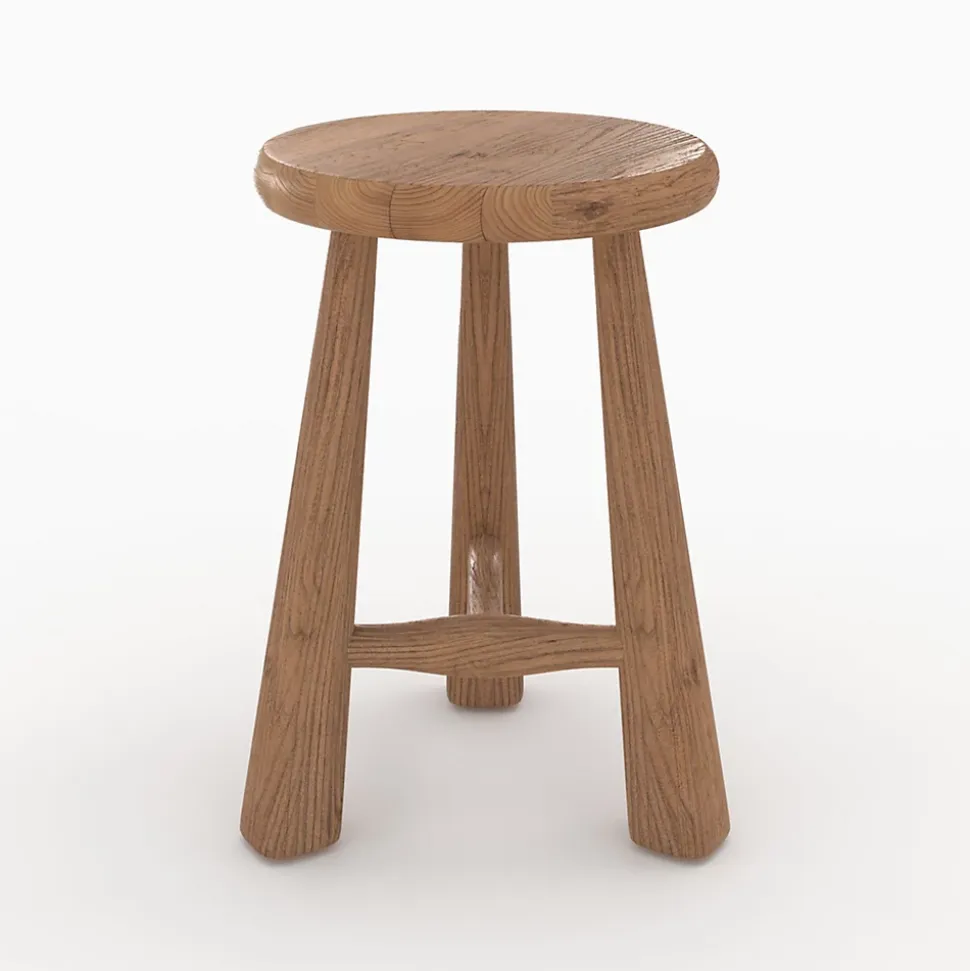 Tabouret en bois d'orme H42 cm - Toby