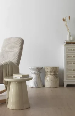 Tabouret en céramique couleur marron