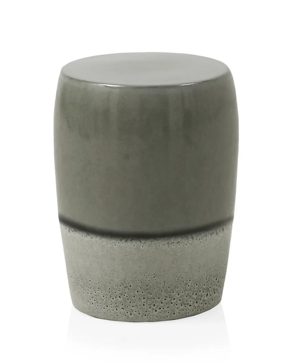 Tabouret en céramique couleur taupe