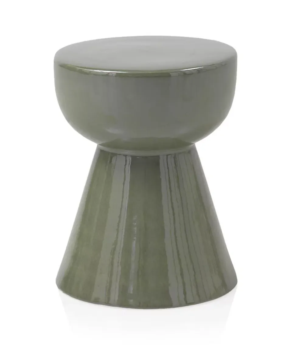 Tabouret en céramique couleur vert