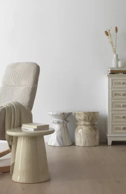Tabouret en céramique couleur beige