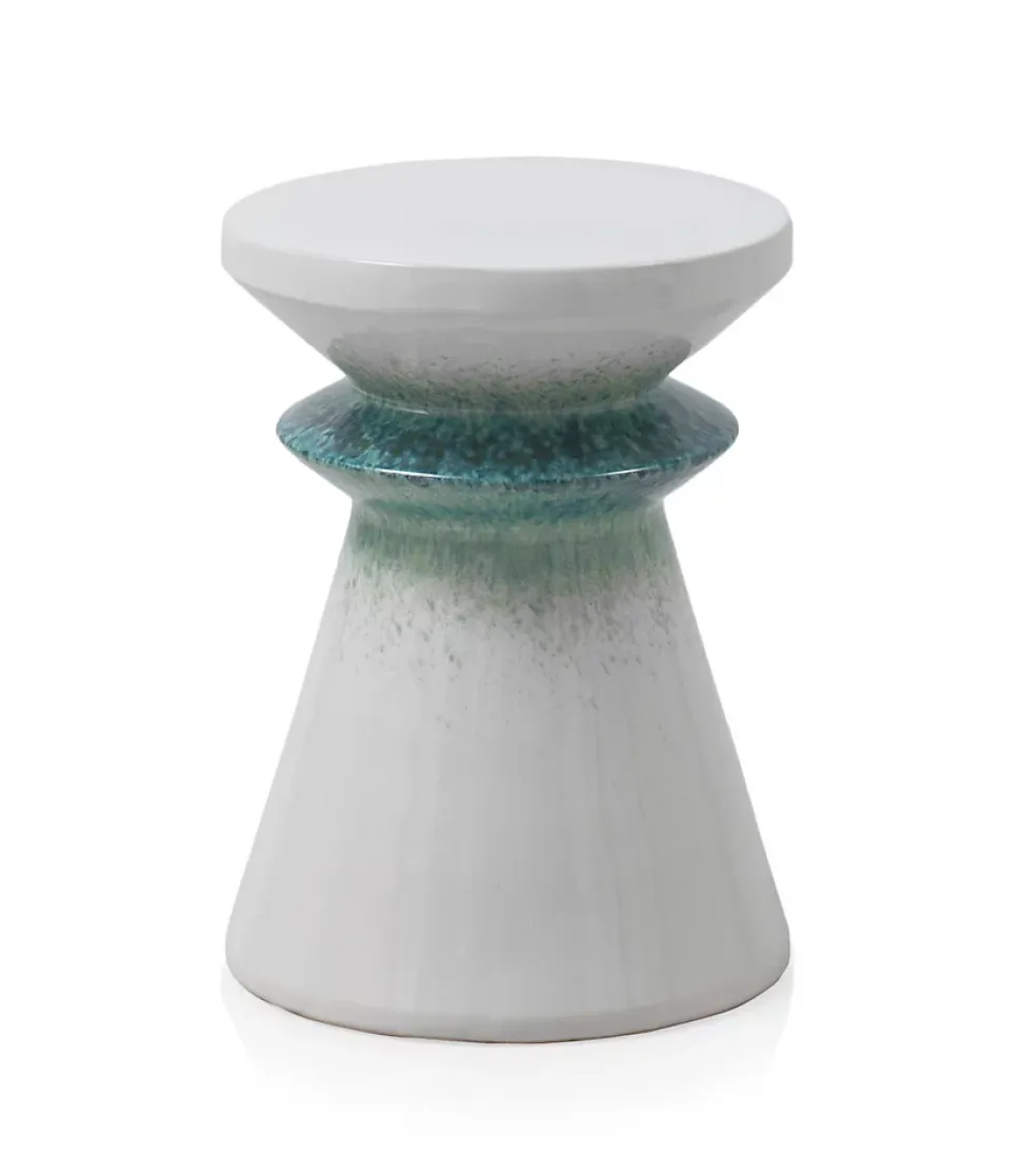 Tabouret en céramique couleur blanc