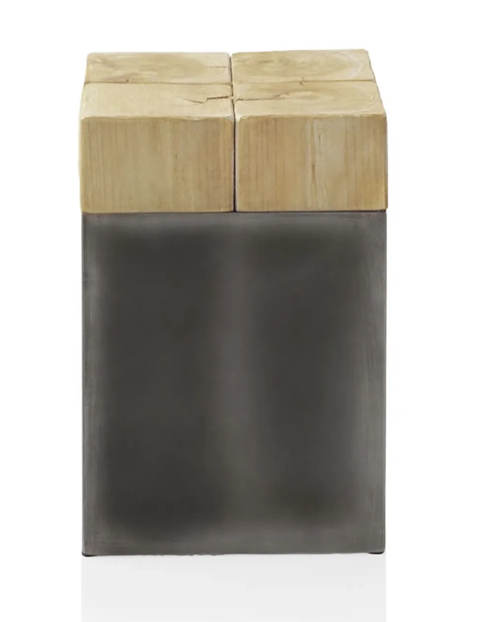 Tabouret en épicéa avec base laquée en couleur métallique