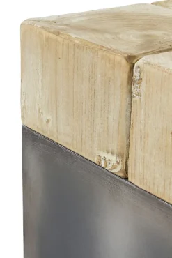 Tabouret en épicéa avec base laquée en couleur métallique