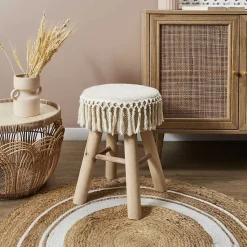 Tabouret en pin Pampa - Beige - 28 x 28 x 40 Type: Pouf & tabouret bas
