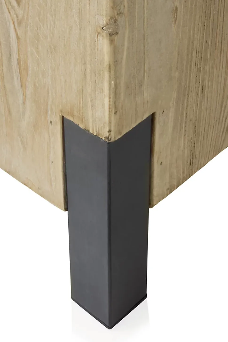 Tabouret en placage d'épicéa avec pieds laqués couleur métal