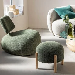 Tabouret en tissu bouclette Nério
