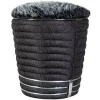 Tabouret en Tissu "Doric" 50cm Anthracite & Argent