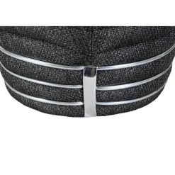 Tabouret en Tissu "Doric" 50cm Anthracite & Argent