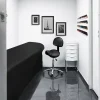 Tabouret ergonomique à roulettes avec dossier réglable en hauteur de 49 à 62 cm et pivotable - Noir - Vivezen