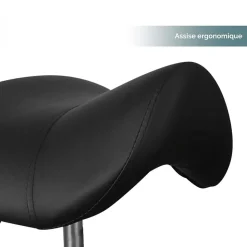 Tabouret ergonomique, selle de cheval à roulettes réglable en hauteur et pivotable - Noir - Vivezen