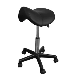 Tabouret ergonomique, selle de cheval à roulettes réglable en hauteur et pivotable - Noir - Vivezen