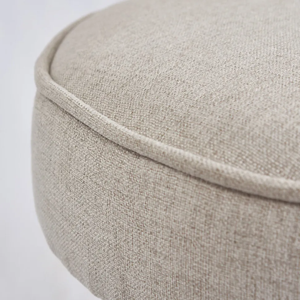 Tabouret H. 45 cm tissu chiné gris clair et pieds en métal - IDA 7483